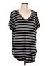 Unbranded Stripes Gray Short Sleeve T-Shirt Size L (estimated) - photo 1