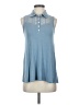ModCloth Blue Sleeveless Button-Down Shirt Size S - photo 1