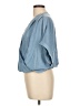 Glam 100% Rayon Blue 3/4 Sleeve Blouse Size L - photo 5
