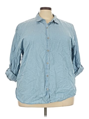 Gloria Vanderbilt 3/4 Sleeve Button-Down Shirt (view 1)