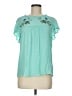 St. John's Bay 100% Rayon Teal Short Sleeve Blouse Size M (petite) - photo 1