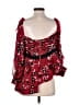Self-Portrait 100% Polyester Red 3/4 Sleeve Blouse Size 0 - photo 2
