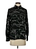 Topshop 100% Polyester Print Black Long Sleeve Blouse Size 4 - photo 1