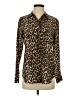Equipment Animal Print Brown Long Sleeve Blouse Size S - photo 1