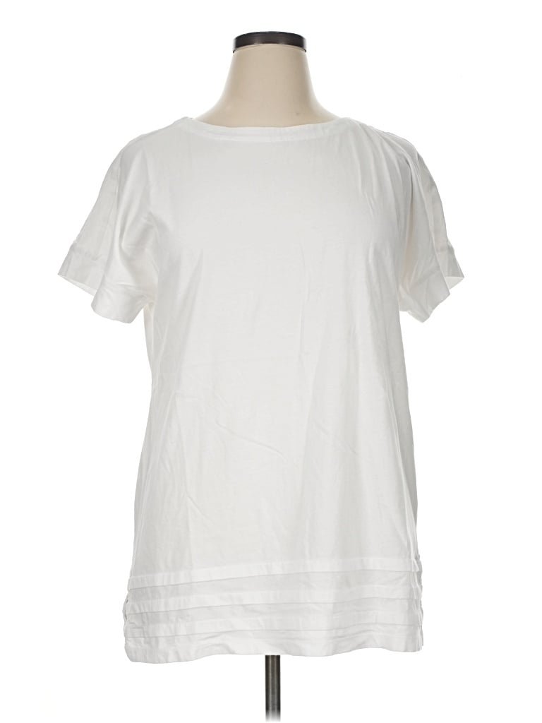 Pre-owned Christopher & Banks Short Sleeve T-shirt In White