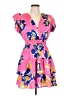 Entro 100% Polyester Tropical Pink Casual Dress Size L - photo 1