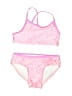 Cat & Jack Hearts Pink Two Piece Swimsuit Size XS (kids) - photo 1