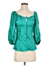 Hale Bob Teal 3/4 Sleeve Blouse Size XS - photo 1