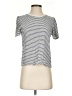 Boden 100% Cotton Stripes White Silver Short Sleeve Top Size S - photo 1