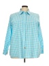 Talbots 100% Cotton Checkered-gingham Blue Long Sleeve Button-Down Shirt Size 3X - photo 1