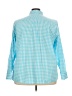 Talbots 100% Cotton Checkered-gingham Blue Long Sleeve Button-Down Shirt Size 3X - photo 2