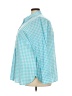 Talbots 100% Cotton Checkered-gingham Blue Long Sleeve Button-Down Shirt Size 3X - photo 5