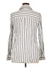 Perch by Blu Pepper Stripes Silver Long Sleeve Button-Down Shirt Size 1X - photo 2