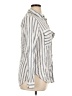 Perch by Blu Pepper Stripes Silver Long Sleeve Button-Down Shirt Size 1X - photo 4