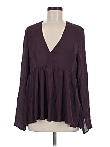 Elizabeth and James Long Sleeve Silk Top (view 1)