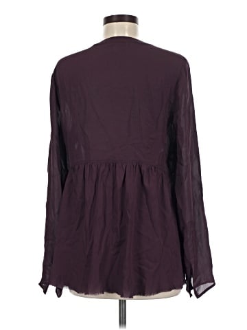 Elizabeth and James Long Sleeve Silk Top (view 2)