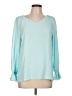 Bar III 100% Polyester Teal Long Sleeve Blouse Size L - photo 1