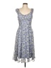 Connected Apparel 100% Polyester Paisley Blue Casual Dress Size 12 - photo 1