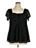Torrid 100% Polyester Black Short Sleeve Blouse Size 1X Plus (1) - photo 1