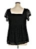 Torrid 100% Polyester Black Short Sleeve Blouse Size 1X Plus (1) - photo 2