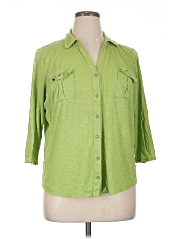 Liz Claiborne 3/4 Sleeve Button-Down Shirt (view 1)