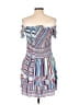 Parker 100% Polyester Stripes Blue Casual Dress Size L - photo 2