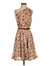 Mango Floral Tan Cocktail Dress Size S - photo 1