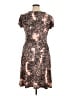 Connected Apparel Paisley Brown Casual Dress Size 14 - photo 2