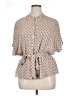 Sweet Rain 100% Polyester Polka Dots Tan Short Sleeve Blouse Size 1X - photo 1