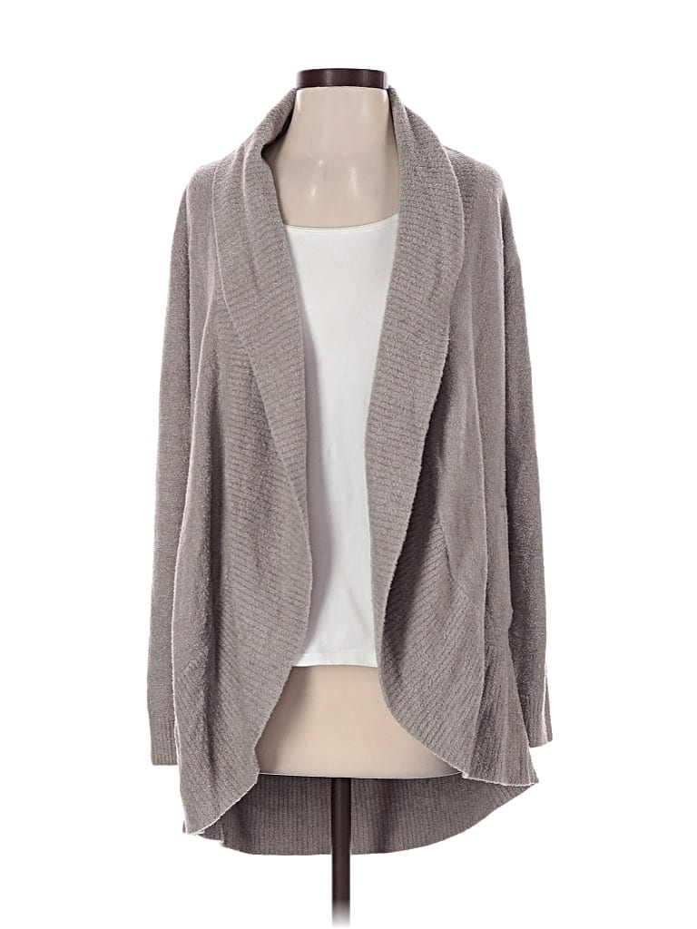 Pre-owned Barefoot Dreams Cardigan Sweater In Gray
