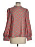Shein 100% Polyester Argyle Teal Long Sleeve Blouse Size 4 - photo 1