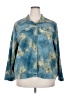 Cj Banks Blue Long Sleeve Blouse Size 2X - photo 1