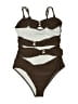 Unbranded Solid Brown One Piece Swimsuit Size M - photo 2