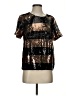 Maeve Metallic Gold Short Sleeve Blouse Size S - photo 1