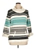 Style&Co Stripes Teal Pullover Sweater Size XL Petite - photo 1