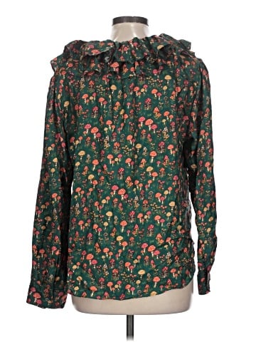 J.Crew Collection Long Sleeve Silk Top (view 2)