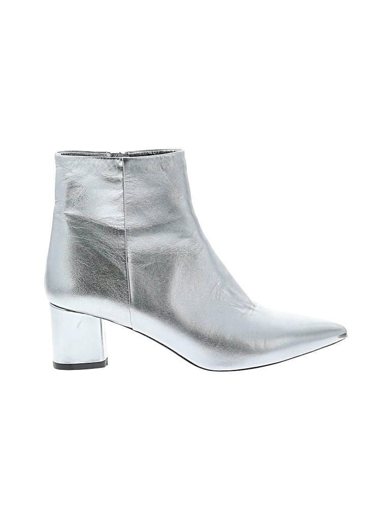 Pre-owned Theory Ankle Boots In Silver