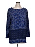 Investments 100% Polyester Blue Long Sleeve Blouse Size L - photo 1