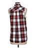 J.Crew 100% Cotton Plaid Red Sleeveless Button-Down Shirt Size 6 - photo 2