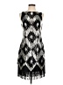 Vince Camuto 100% Polyester Graphic Silver Cocktail Dress Size 4 - photo 1