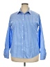 Lands' End Stripes Blue Long Sleeve Button-Down Shirt Size 18 - photo 1