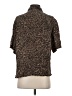 Silx 100% Silk Animal Print Brown Short Sleeve Silk Top Size S - photo 2