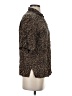 Silx 100% Silk Animal Print Brown Short Sleeve Silk Top Size S - photo 4