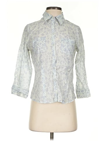 New York & Company 3/4 Sleeve Button-Down Shirt (view 1)
