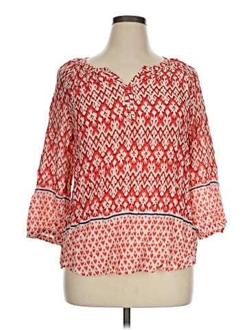 Blue Saks Fifth Avenue 3/4 Sleeve Blouse (view 1)