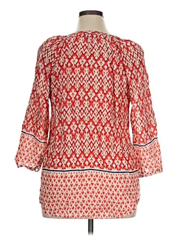 Blue Saks Fifth Avenue 3/4 Sleeve Blouse (view 2)