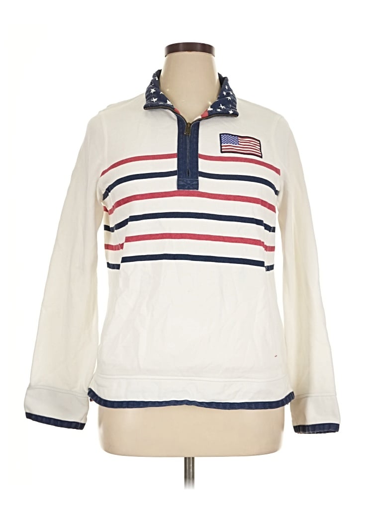 Pre-owned Fat Face Pullover Sweater In White