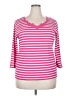 Chaps 100% Cotton Pink 3/4 Sleeve Top Size 2X - photo 1
