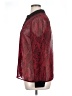 Worthington 100% Polyester Paisley Burgundy Long Sleeve Blouse Size XL - photo 5
