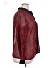 Worthington 100% Polyester Paisley Burgundy Long Sleeve Blouse Size XL - photo 4